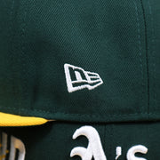 The New Era Logo on the Oakland Athletics MLB Side Font Green Bottom 9Fifty Snapback Cap | Black Snap Cap
