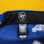 The 47 Brand Tag on the Cooperstown Philadelphia Athletics Wordmark Retro Athletics Side Patch Snapback | Royal Blue Snapback