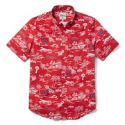 The Philadelphia Phillies Authentic Hawaiian Print Performance Polo Shirt | Red