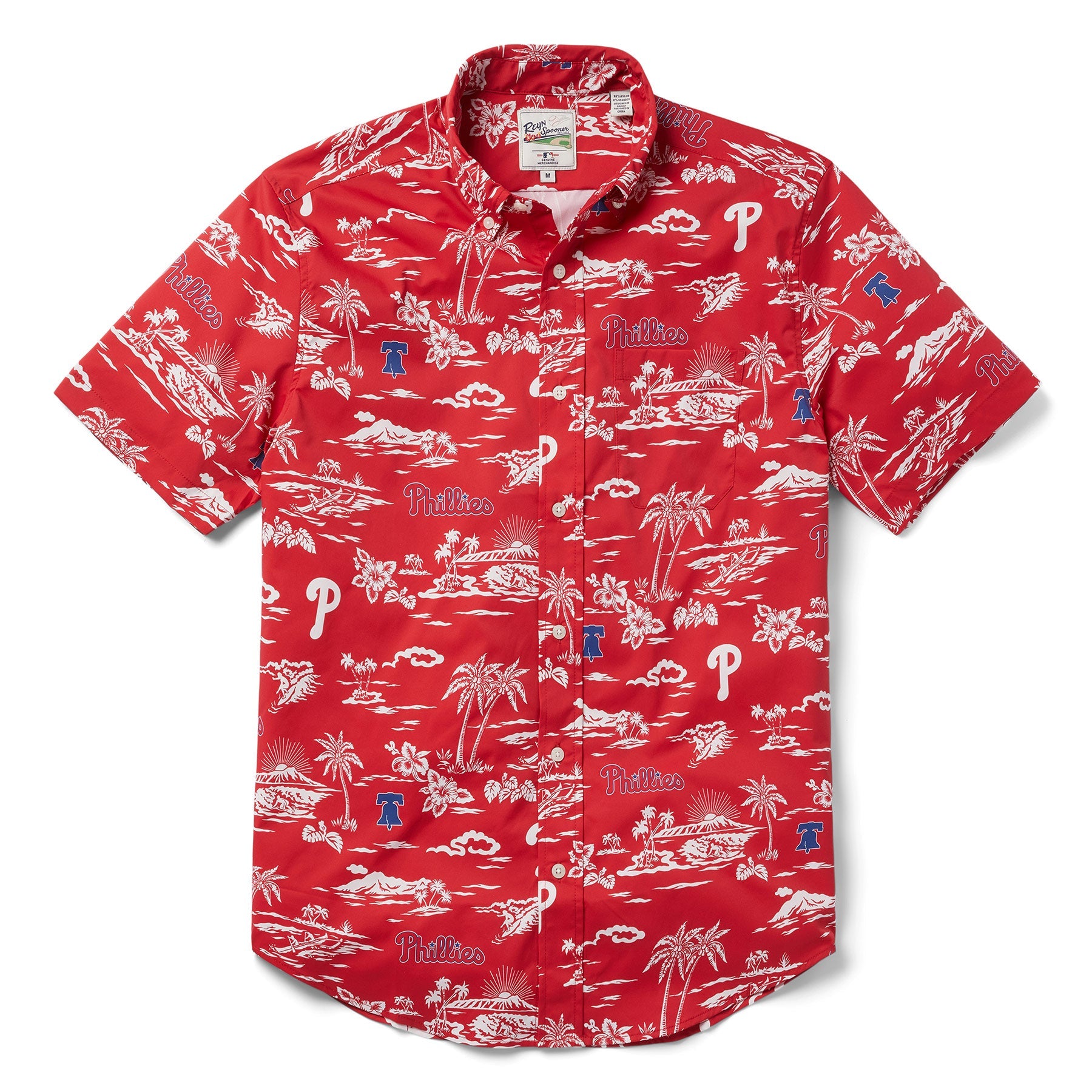 The Philadelphia Phillies Authentic Hawaiian Print Performance Polo Shirt | Red