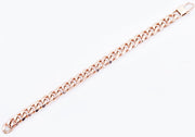 The Curb Link Chain Rose Gold Plated Stainless Steel Men's 10mm Bracelet Blackjack unhooked