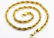 The Rope Link Gold Plated Stainless Steel Men's 7.5mm Necklace Blackjack unhooked
