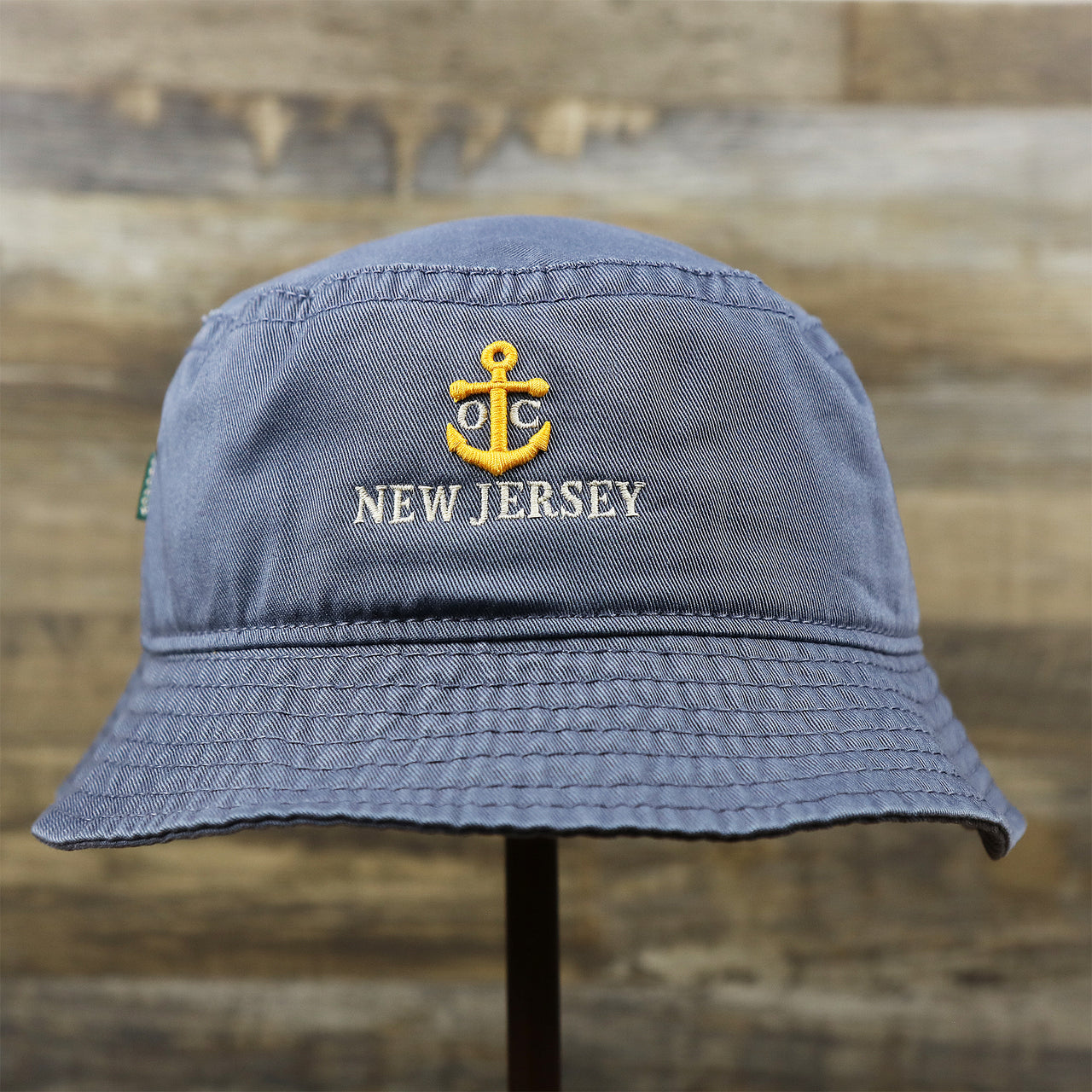 The Ocean City Anchor New Jersey Wordmark Bucket Hat | Slate Blue Bucket Hat