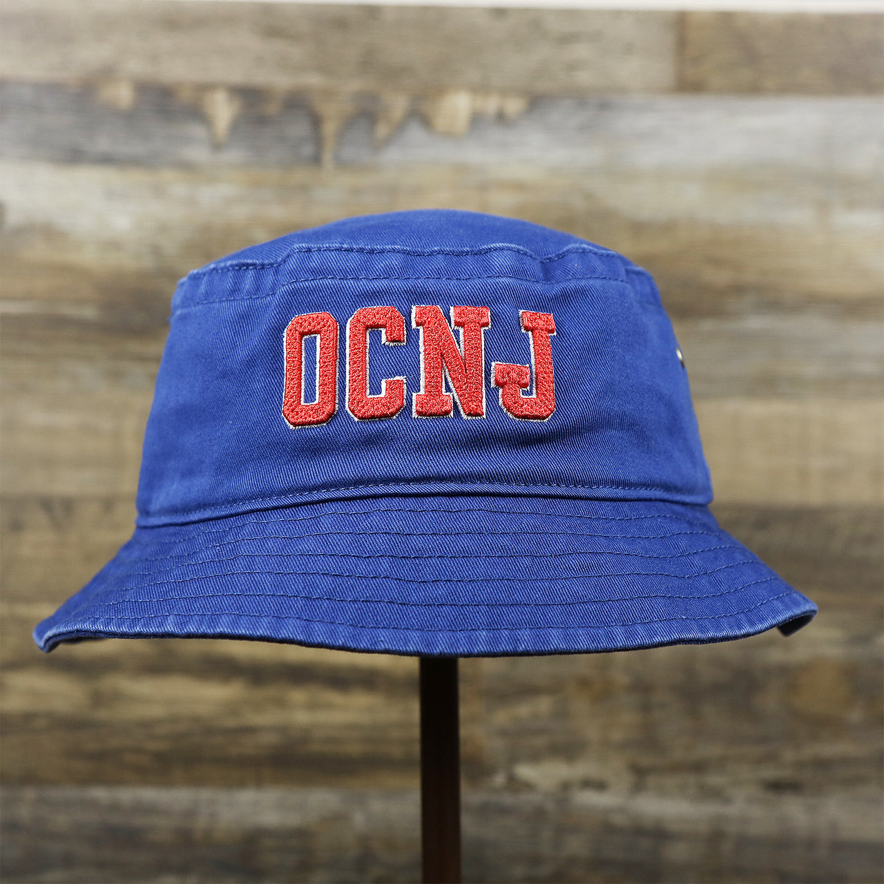 The Ocean City New Jersey OCNJ Wordmark Bucket Hat | Royal Blue Bucket Hat