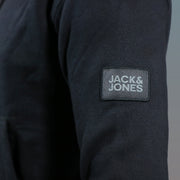 The Jack and Jones Patch on the Jack And Jones Jet Black Pullover Hoodie | Black Hoodie