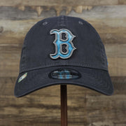 The front of the Boston Red Sox 2022 Father's Day On-Field 9Twenty Dad Hat | Gray