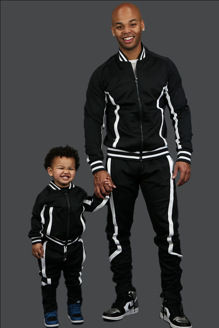 The Brooklyn Basketball Varsity Athletic Track Suit with the kids Brooklyn Basketball Varsity Athletic Track suit