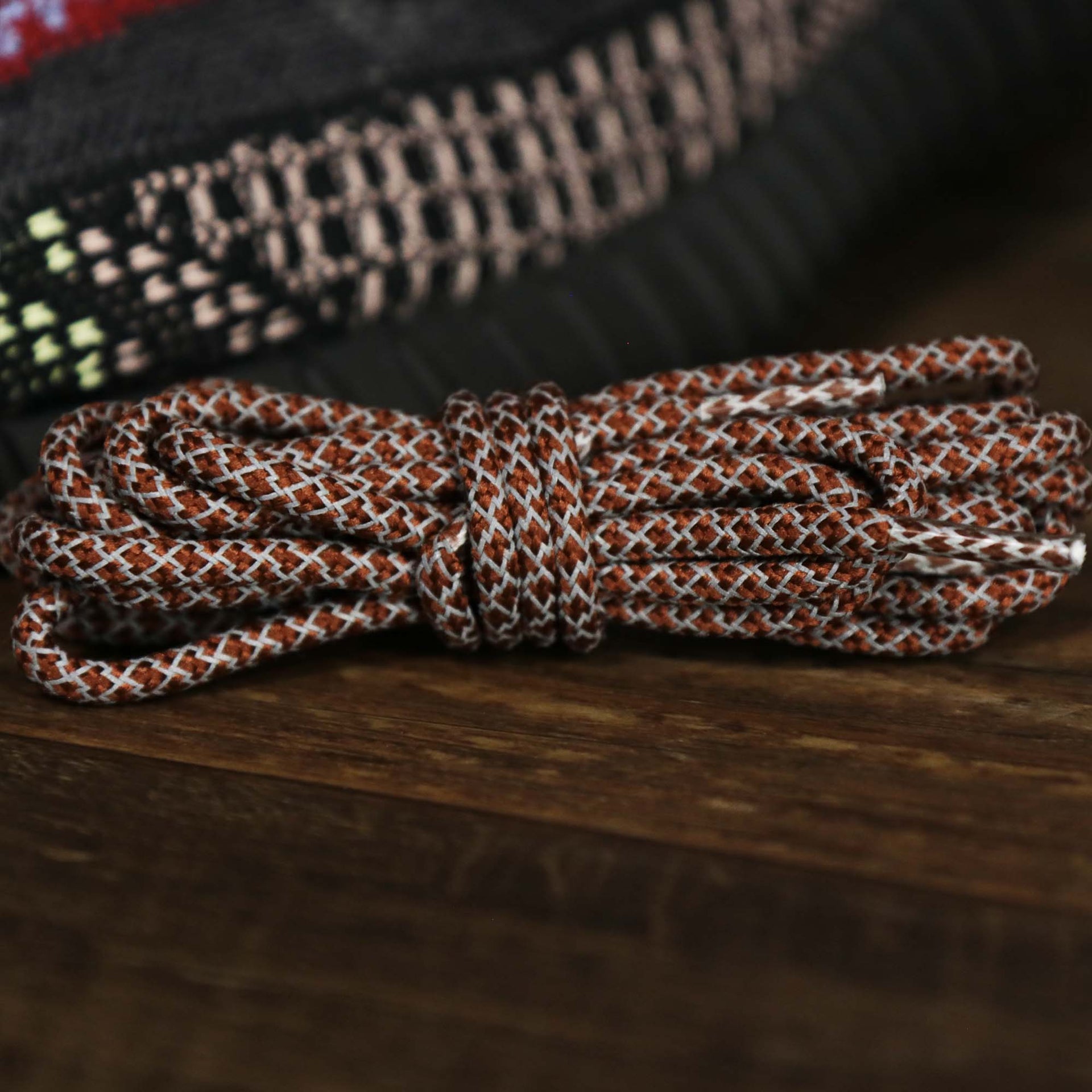The 3M Reflective Brown Solid Shoelaces with Brown Aglets | 120cm Capswag