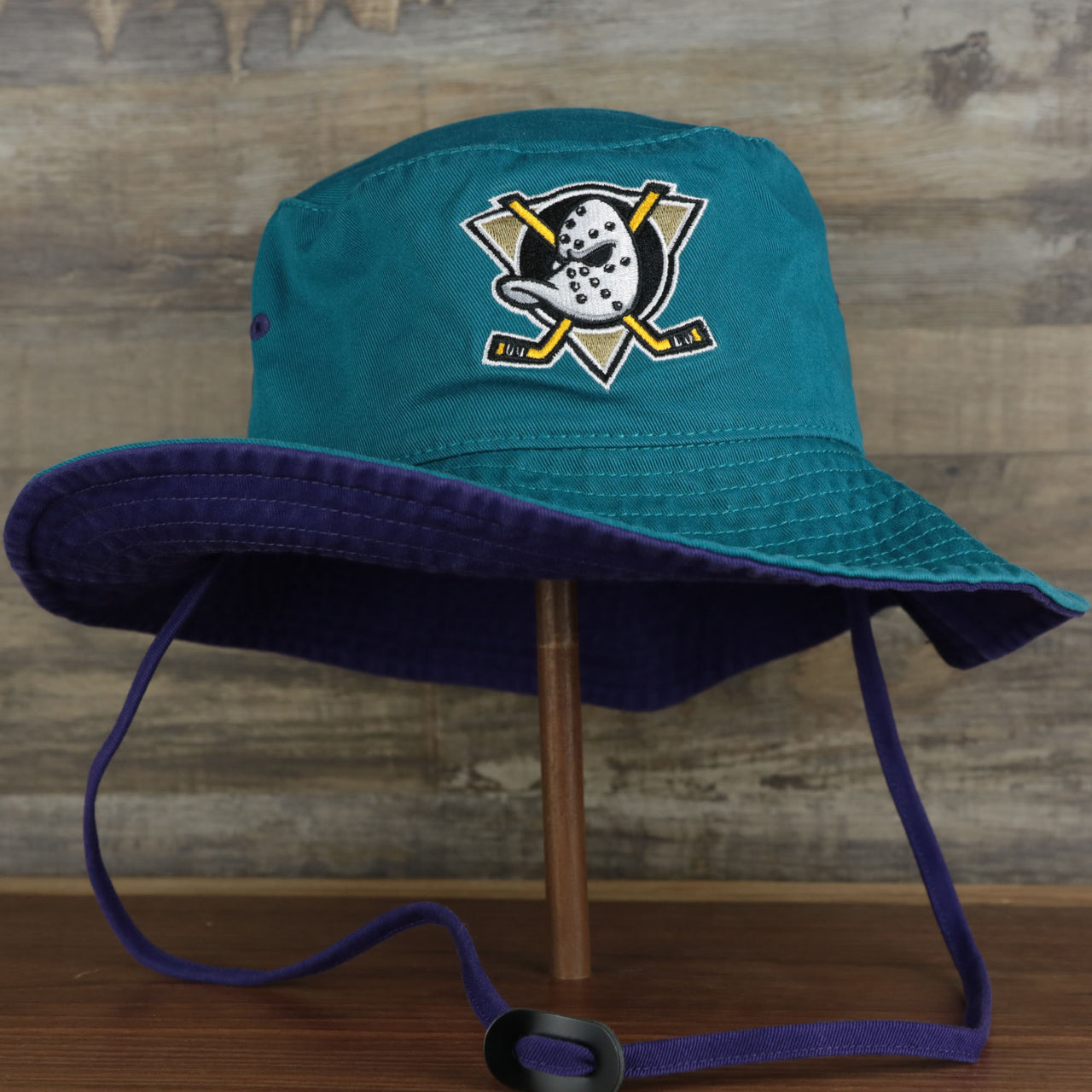 The Mighty Ducks Vintage 90s Anaheim Ducks Grape 5s Matching Bucket Hat | 47 Brand, Dark Teal