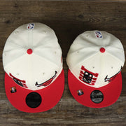 The Chicago Bulls NBA 2022 Draft Gray Bottom 9Fifty Snapback | New Era Cream/Red with the Youth Version