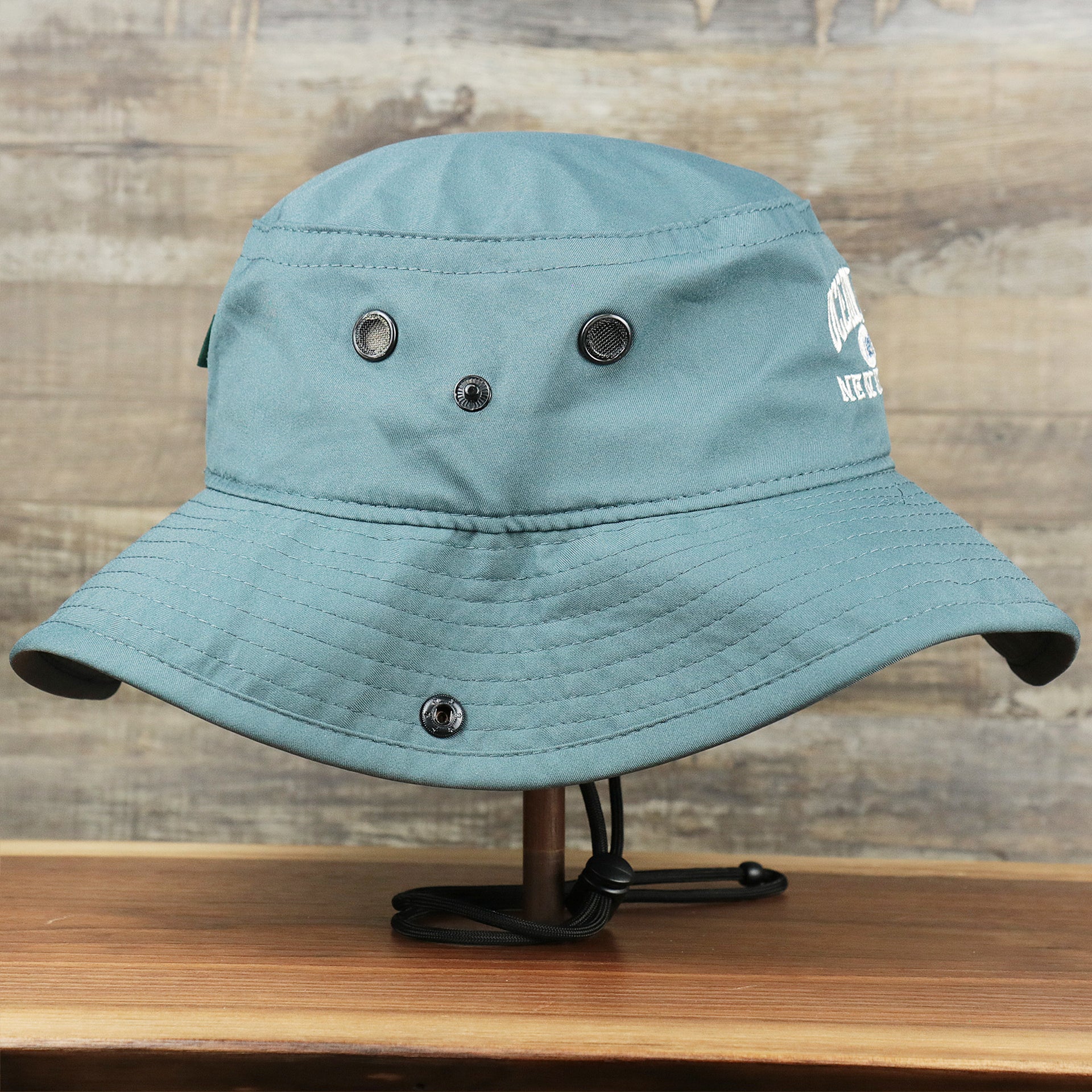 The wearer's right on the Ocean City New Jersey 1897 Bucket Hat | Blue Steel Bucket Hat