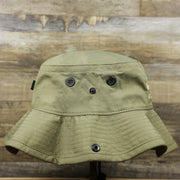 The wearer's right on the Ocean City New Jersey Wordmark Since 1897 Bucket Hat | Moss Green Bucket Hat