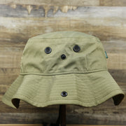The wearer's left on the Ocean City New Jersey Wordmark Since 1897 Bucket Hat | Moss Green Bucket Hat