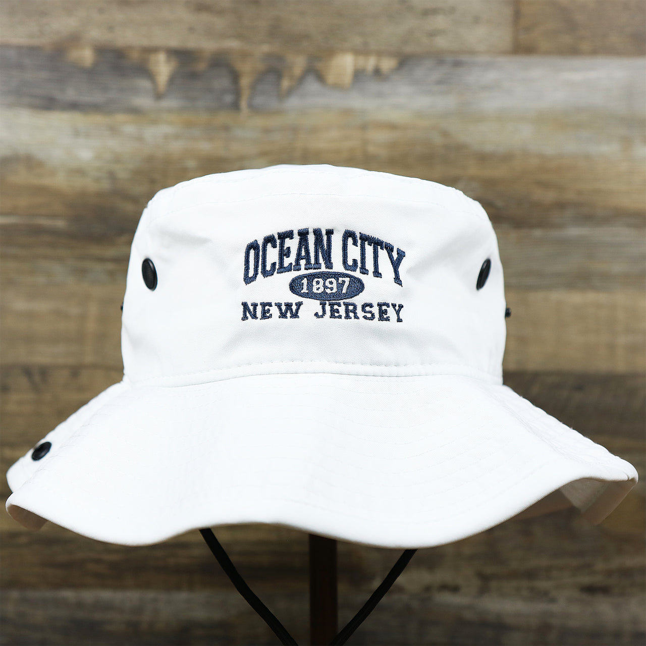 The Ocean City New Jersey Wordmark Since 1897 Bucket Hat | White Bucket Hat