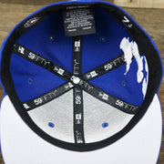 The inside of the Chicago Cubs Wrigley Field Side Patch Gray Bottom 59Fifty Fitted Cap | Royal Blue 59Fifty Cap