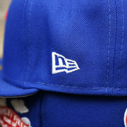The New Era Logo on the Chicago Cubs Wrigley Field Side Patch Gray Bottom 59Fifty Fitted Cap | Royal Blue 59Fifty Cap