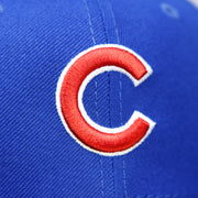The Cubs Logo on the Chicago Cubs Wrigley Field Side Patch Gray Bottom 59Fifty Fitted Cap | Royal Blue 59Fifty Cap