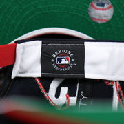 The MLB Merchandise Tag on the Saint Louis Cardinals MLB Side Font Green Bottom 9Fifty Snapback Cap | Black Snap Cap