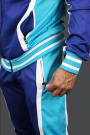 A close up of the Zipper Pocket on the Charlotte Basketball Varsity Athletic Track Pants Jordan Craig
