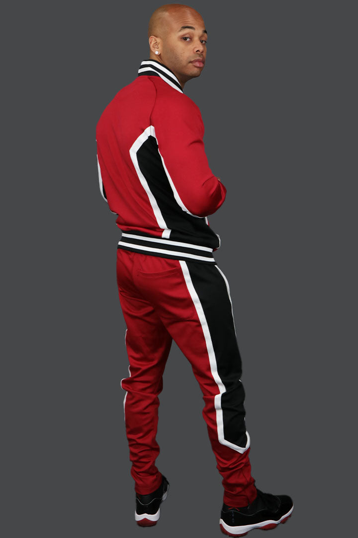 The backside of the Chicago Basketball Varsity Athletic Track Suit at a different angle