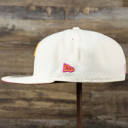 The wearer's left on the Cooperstown Philadelphia Phillies Coffee Shop 1952 All Star Game Liberty Bell Side Patch 59Fifty Fitted Cap | New Era Off White 59Fifty