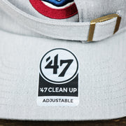 The 47 Brand Sticker on the Cooperstown Chicago Cubs 1973 Logo Green Bottom Dad Hat | Gray Dad Hat