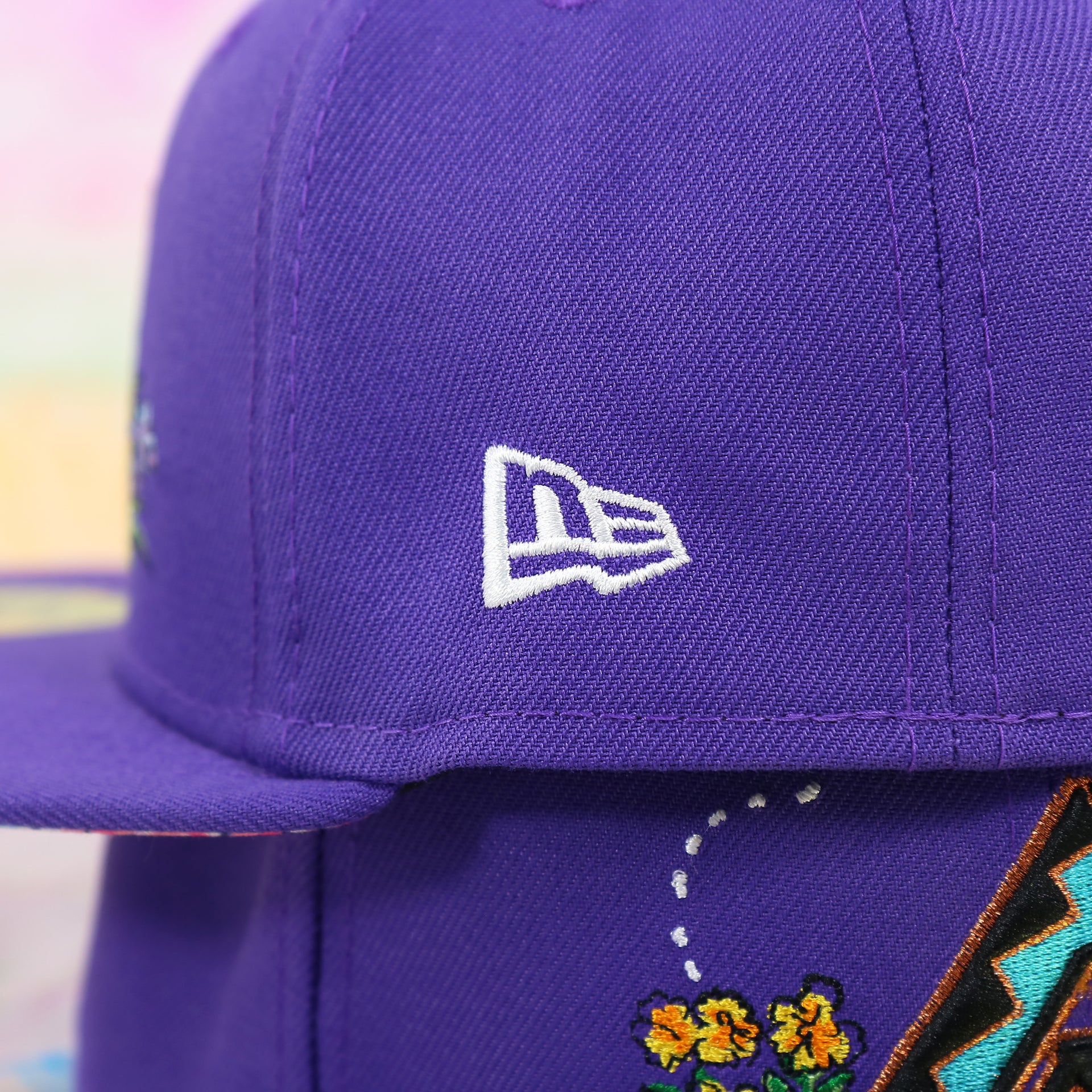 Cooperstown Arizona Diamondbacks Floral Print Undervisor Spring Embroidery 59Fifty Fitted Cap | Purple 59Fifty Cap