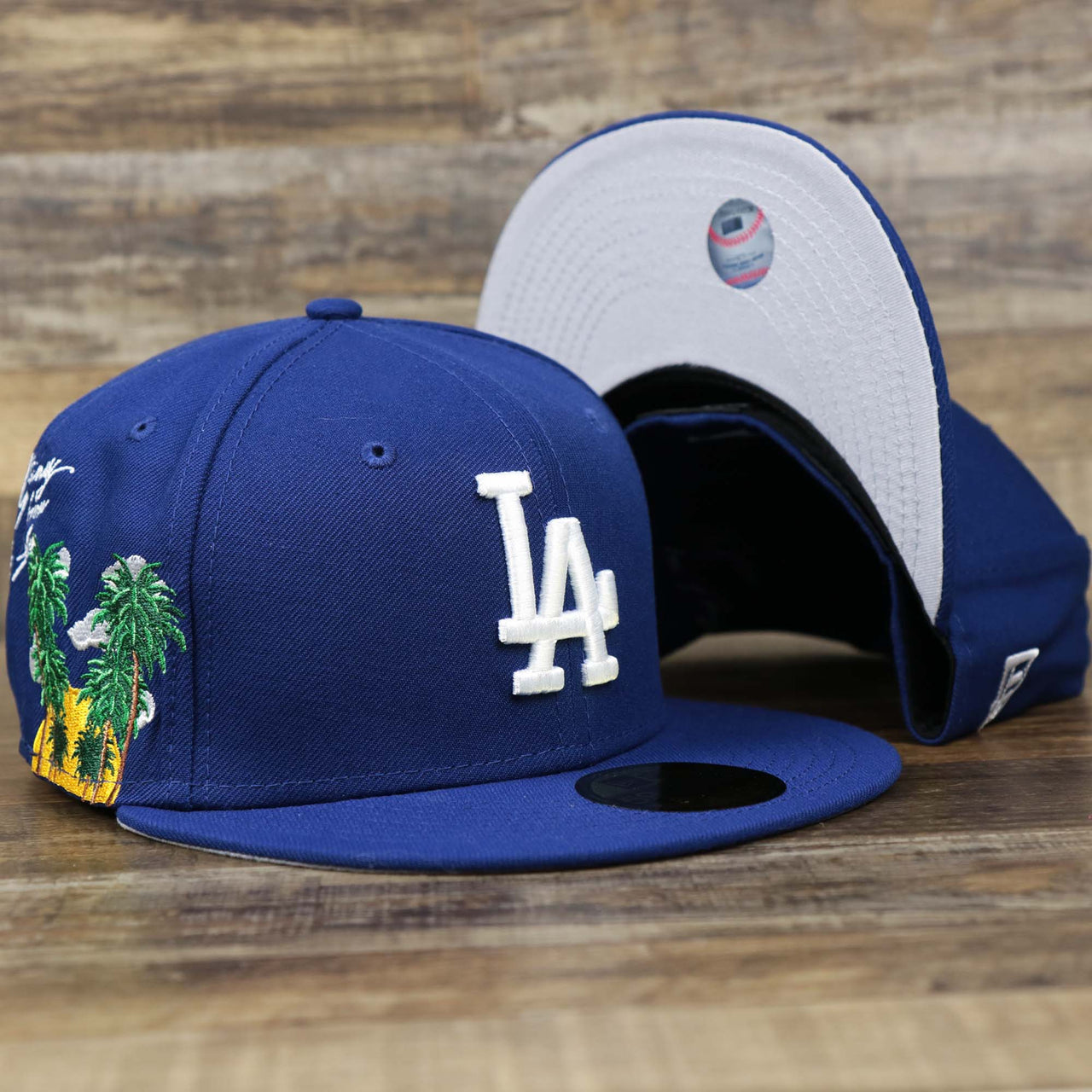 The Los Angeles Dodgers Side Patch Fitted Gray Bottom 59Fifty Cap | Royal Blue 59Fifty