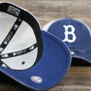 The undervisor on the Cooperstown Brooklyn Dodgers 1947s Logo Worn Colorway Mesh Back 9Forty Dad Hat | Royal Blue 9Forty Hat