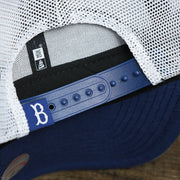 The Blue Adjustable Strap on the Cooperstown Brooklyn Dodgers 1947s Logo Worn Colorway Mesh Back 9Forty Dad Hat | Royal Blue 9Forty Hat