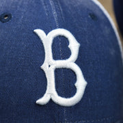 The Retro Brooklyn Dodgers Logo on the Cooperstown Brooklyn Dodgers 1947s Logo Worn Colorway Mesh Back 9Forty Dad Hat | Royal Blue 9Forty Hat