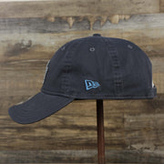 The wearer's left on the Los Angeles Dodgers 2022 Father's Day On-Field 9Twenty Dad Hat | Gray