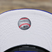 The MLB Sticker on the Los Angeles Dodgers Crown Champions Gray Bottom World Championship Wins Embroidered Fitted Cap | Royal Blue 59Fifty Cap