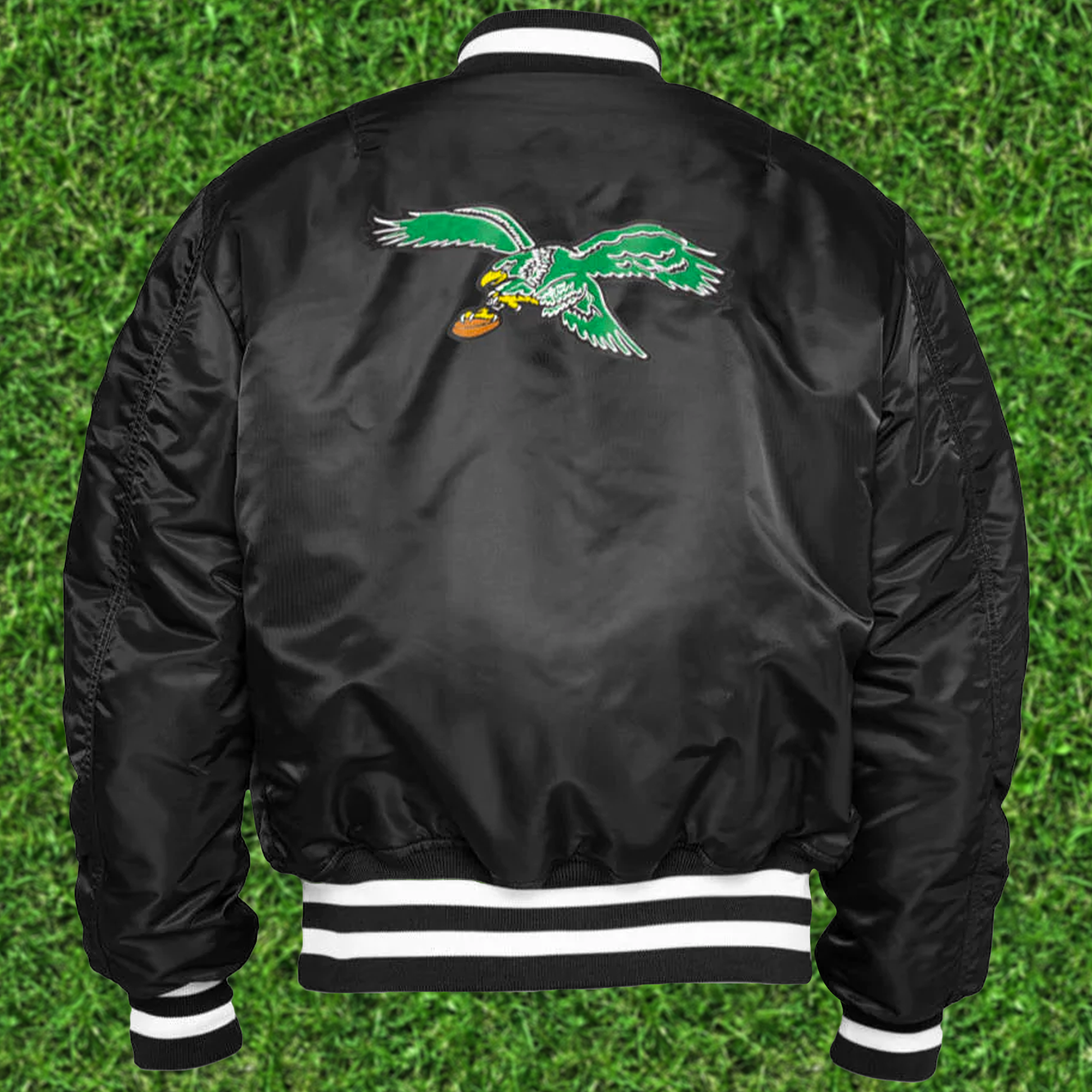 Shop New Era Philadelphia Eagles Alpha Industries MA-1 Bomber Jacket  13118296 black