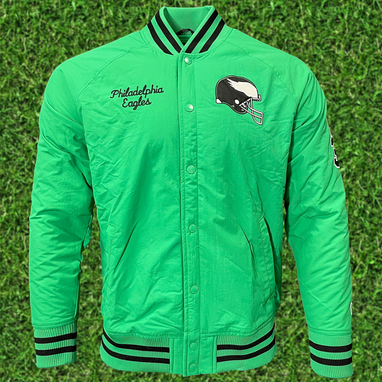 Philadelphia Eagles Throwback Men’s Vintage Varsity Jacket | Kelly Green