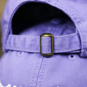The Lavender Adjustable Strap on the Ocean City New Jersey Cursive Wordmark Dad Hat | Lavender Dad Hat