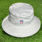 The backside of the Philadelphia Eagles Summer Training Camp Short Brim Bucket Hat | Distinct Gray Bucket Hat