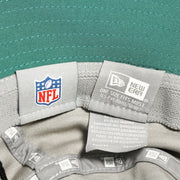 The Tags on the Philadelphia Eagles Summer Training Camp Short Brim Bucket Hat | Distinct Gray Bucket Hat