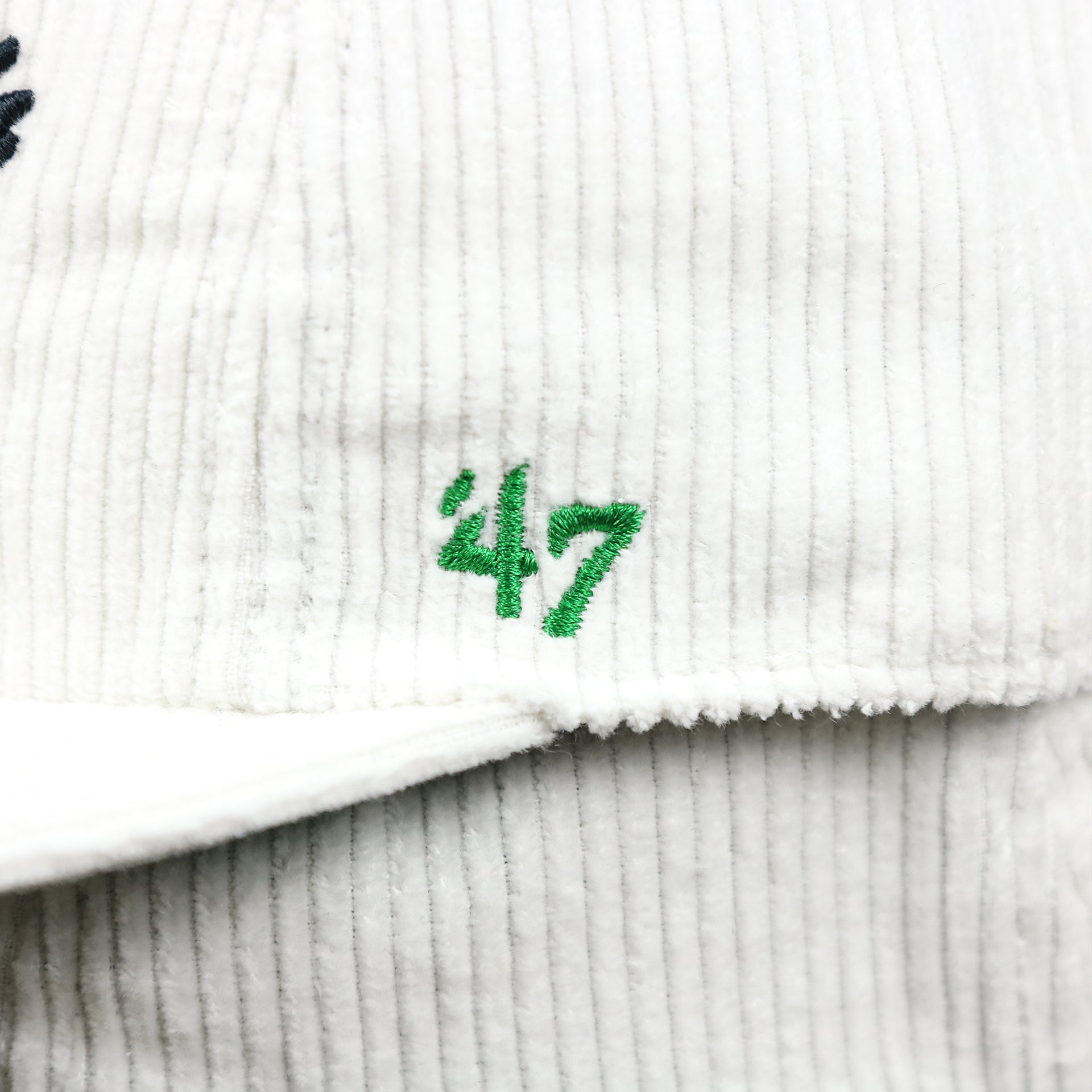 The 47 Brand Logo on the Throwback Philadelphia Eagles Corduroy Snapback Hat | White Corduroy Snap Cap