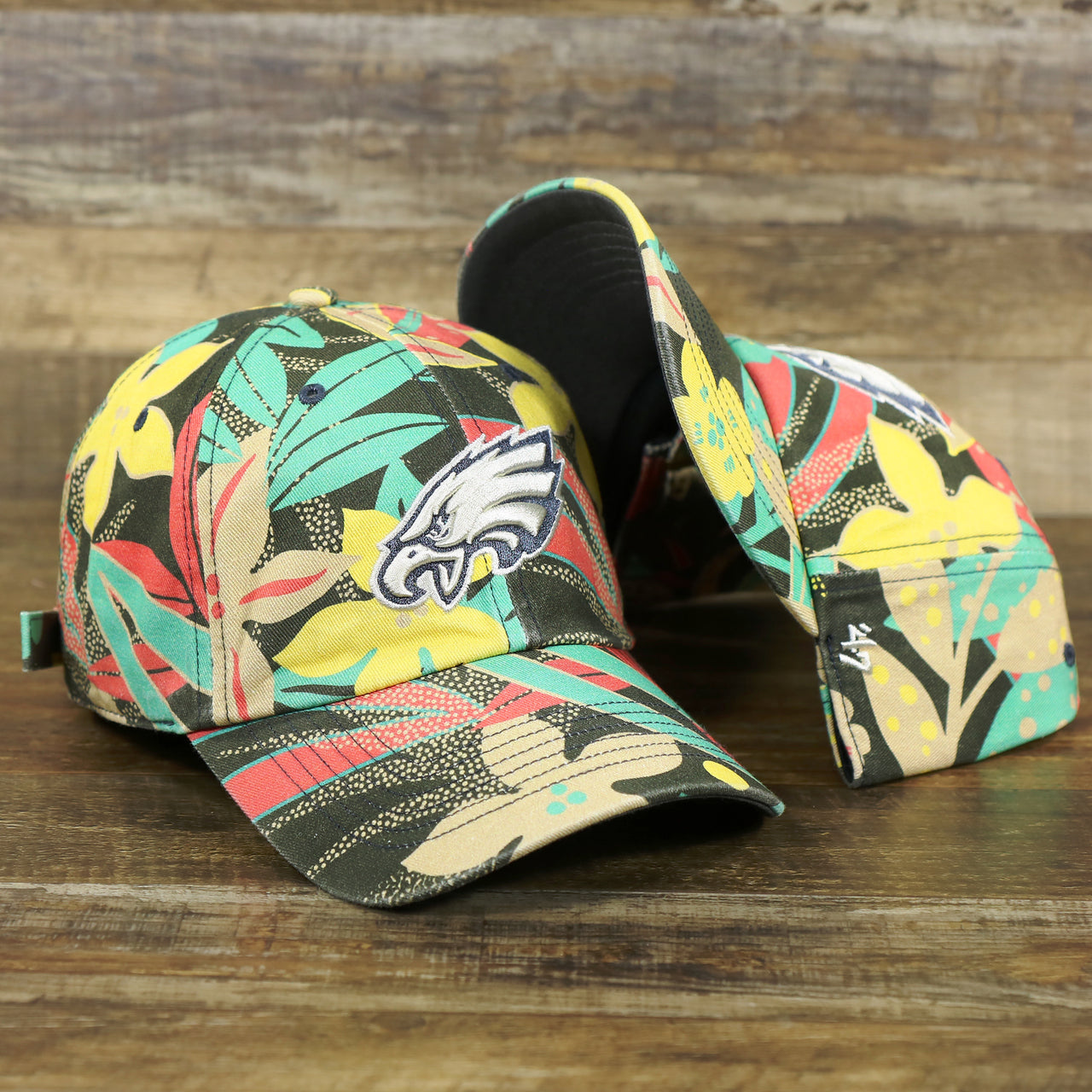 The Women’s Philadelphia Eagles All Over Floral Print NFL Dad Hat | Women’s Charcoal Dad Hat