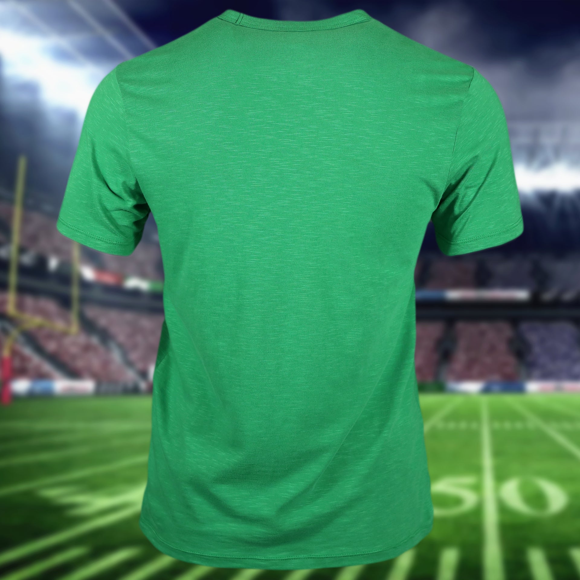back of the Philadelphia Eagles Distressed Throwback Kelly Green Bird Logo Kelly Green Legacy Grit T-Shirt
