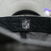 The NFL Tag on the Philadelphia Eagles Worn Dark Gray Dad Hat | Worn Dark Gray Dad Hat