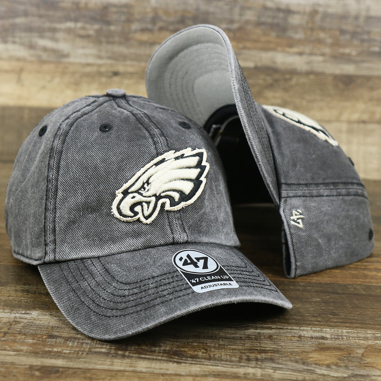 The Philadelphia Eagles Worn Dark Gray Dad Hat | Worn Dark Gray Dad Hat