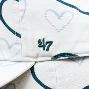The 47 Brand Logo on the Kids Philadelphia Eagles Hearts All Over Print Dad Hat | White Kid’s Dad Hat