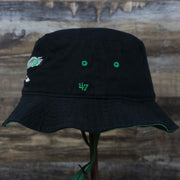 The wearer's left on the Throwback Philadelphia Eagles Vintage Bucket Hat | 47 Brand, Black