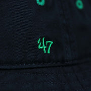 The 47 Brand logo on the Throwback Philadelphia Eagles Vintage Bucket Hat | 47 Brand, Black