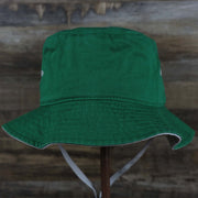 The backside of the Throwback Philadelphia Eagles Vintage Bucket Hat | 47 Brand, Kelly Green