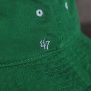 The 47 Brand logo on the Throwback Philadelphia Eagles Vintage Bucket Hat | 47 Brand, Kelly Green