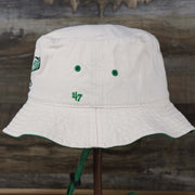 The wearer's left on the Throwback Philadelphia Eagles Vintage Bucket Hat | 47 Brand, Natural