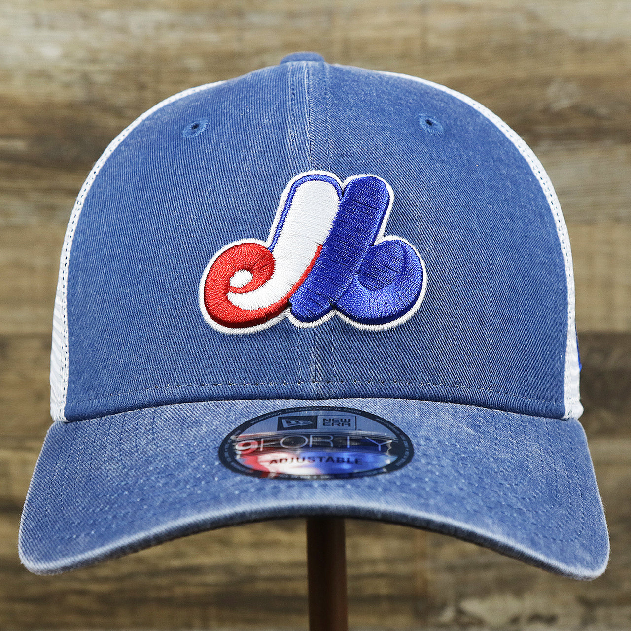 The Cooperstown Montreal Expos 1969s Logo Worn Colorway Mesh Back 9Forty Dad Hat | Royal Blue 9Forty Hat